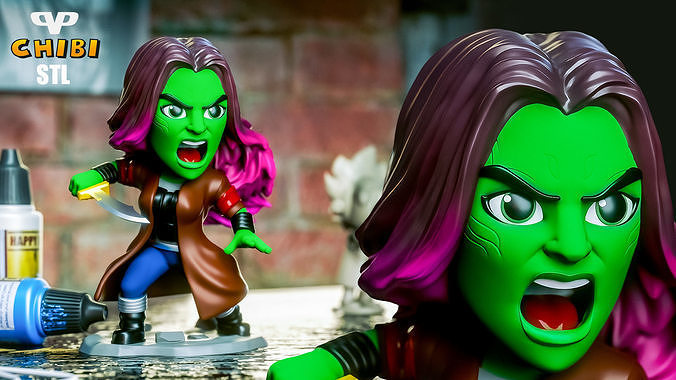 Gamora Chibi STL for 3D Printing ChibiSTL 3DXM 3D print model