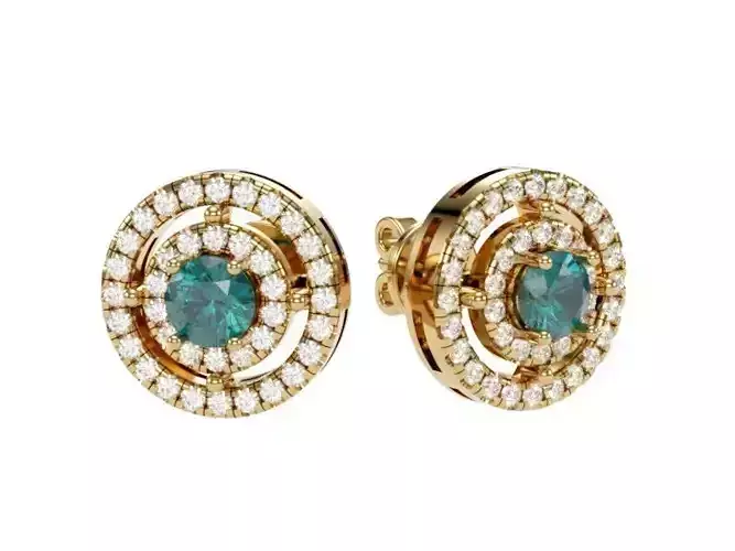 Women Stud Earrings Yellow Gold AN-2308-079