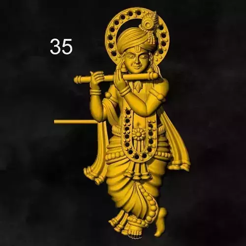 krishna locket gold  silver idol 