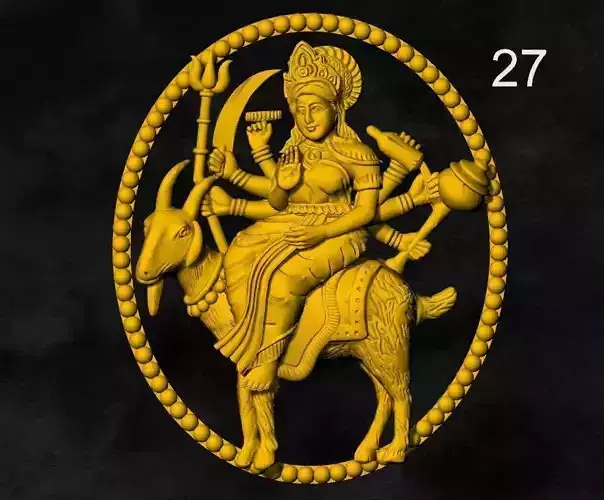 durga sheep kanaka matha gold silver locket pendent