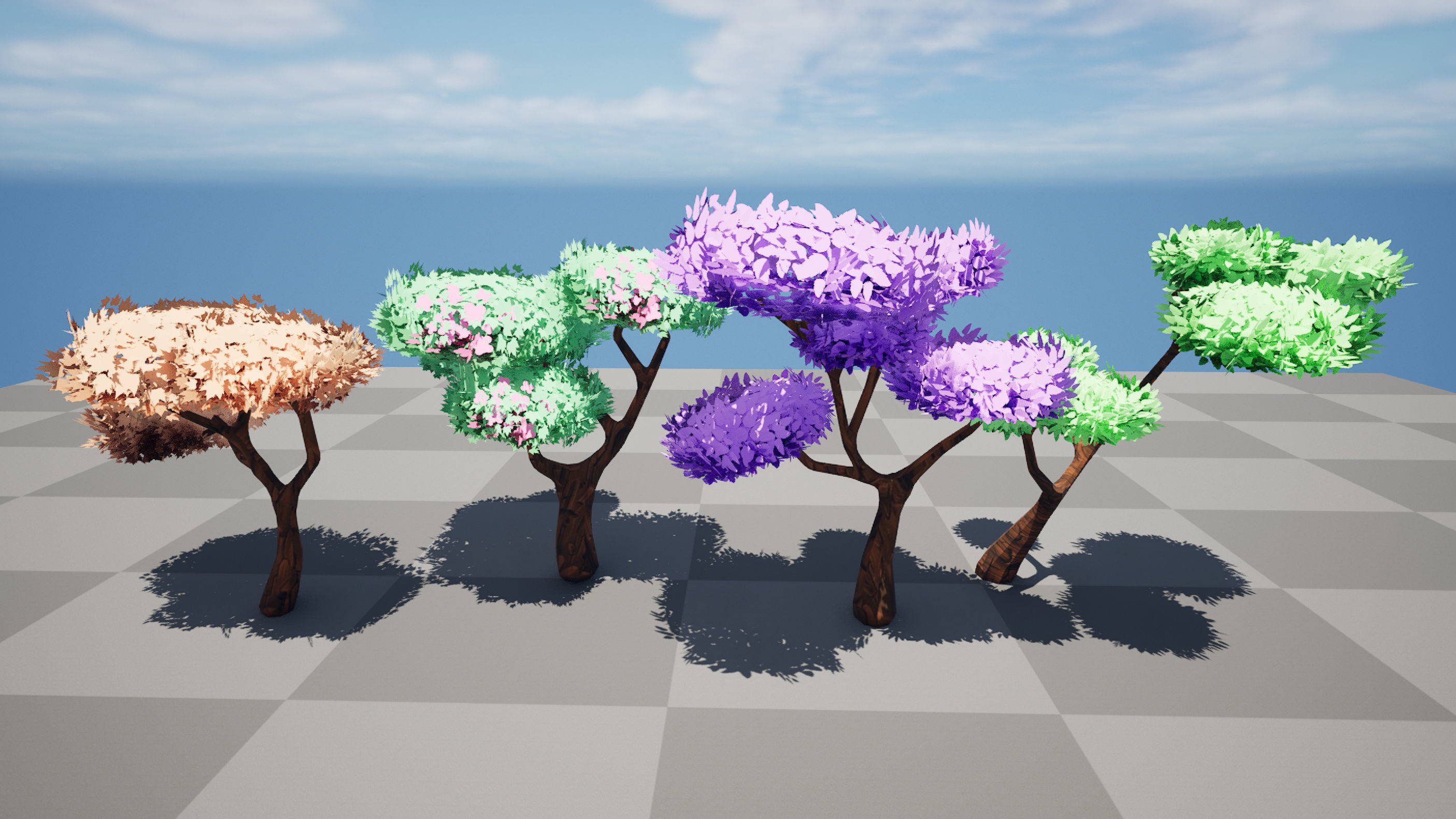 Stylized trees 3d model Low-poly 3D model_4