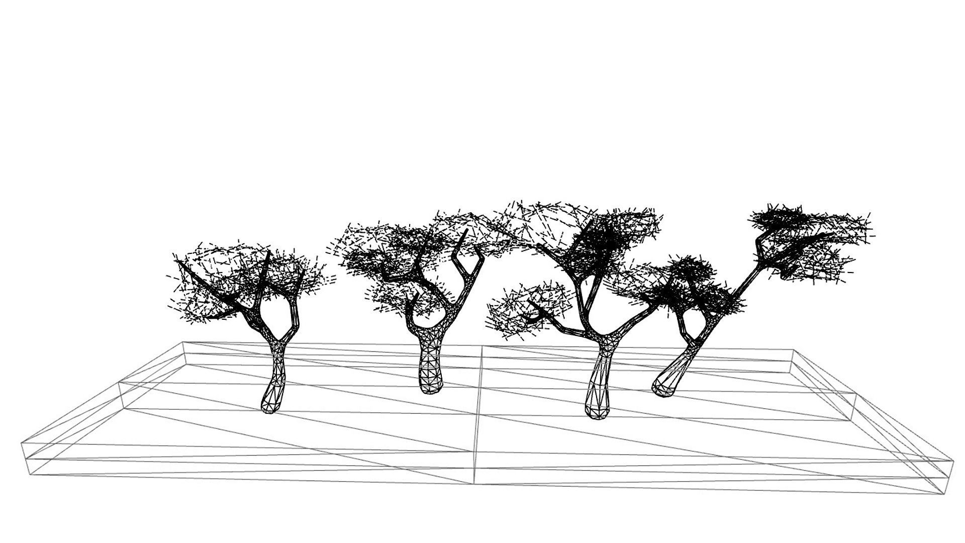 Stylized trees 3d model Low-poly 3D model_7