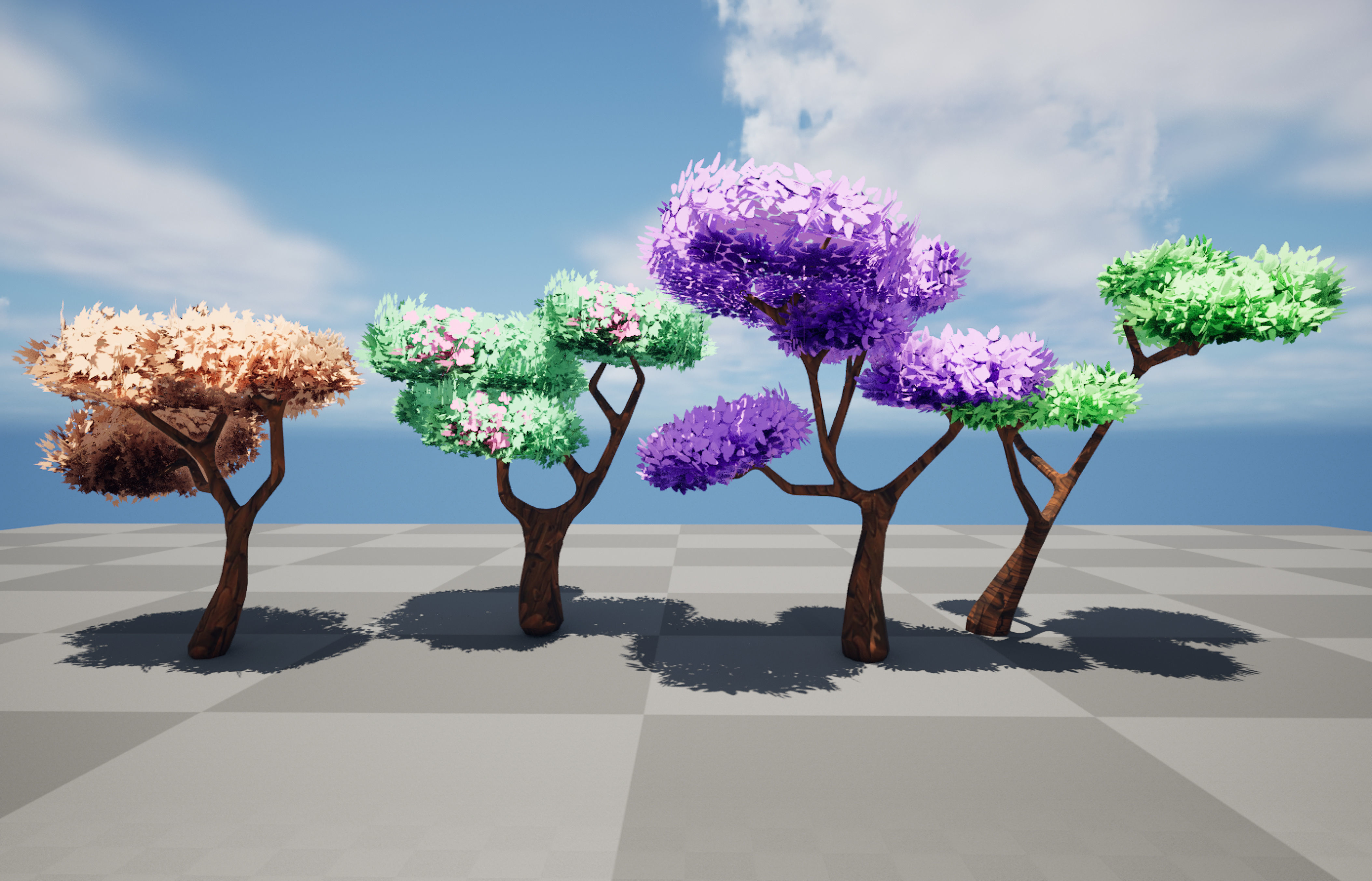 Stylized trees 3d model Low-poly 3D model_6