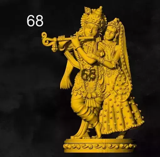 radha krishna idol locket pendent gold silver