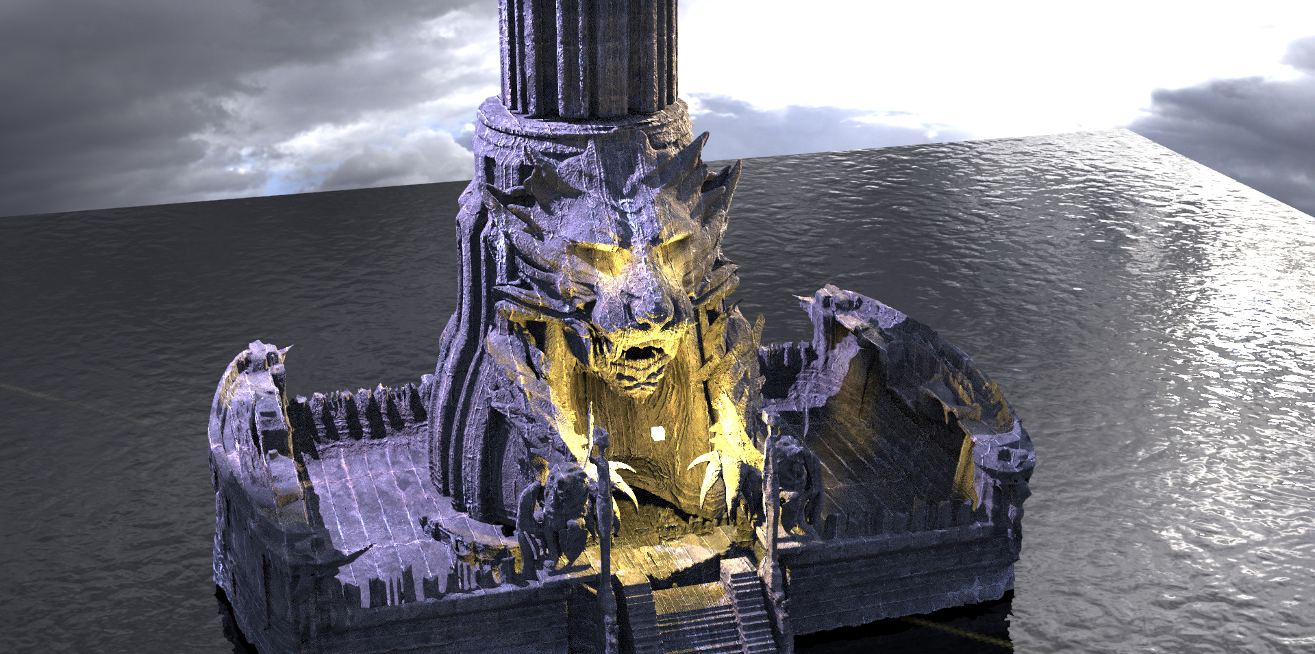 Jaguar Tower Monument Full  3D model_3