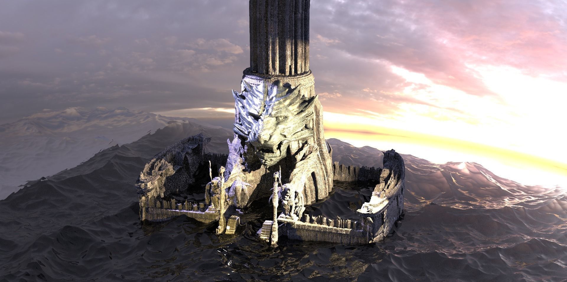 Jaguar Tower Monument Full  3D model_1