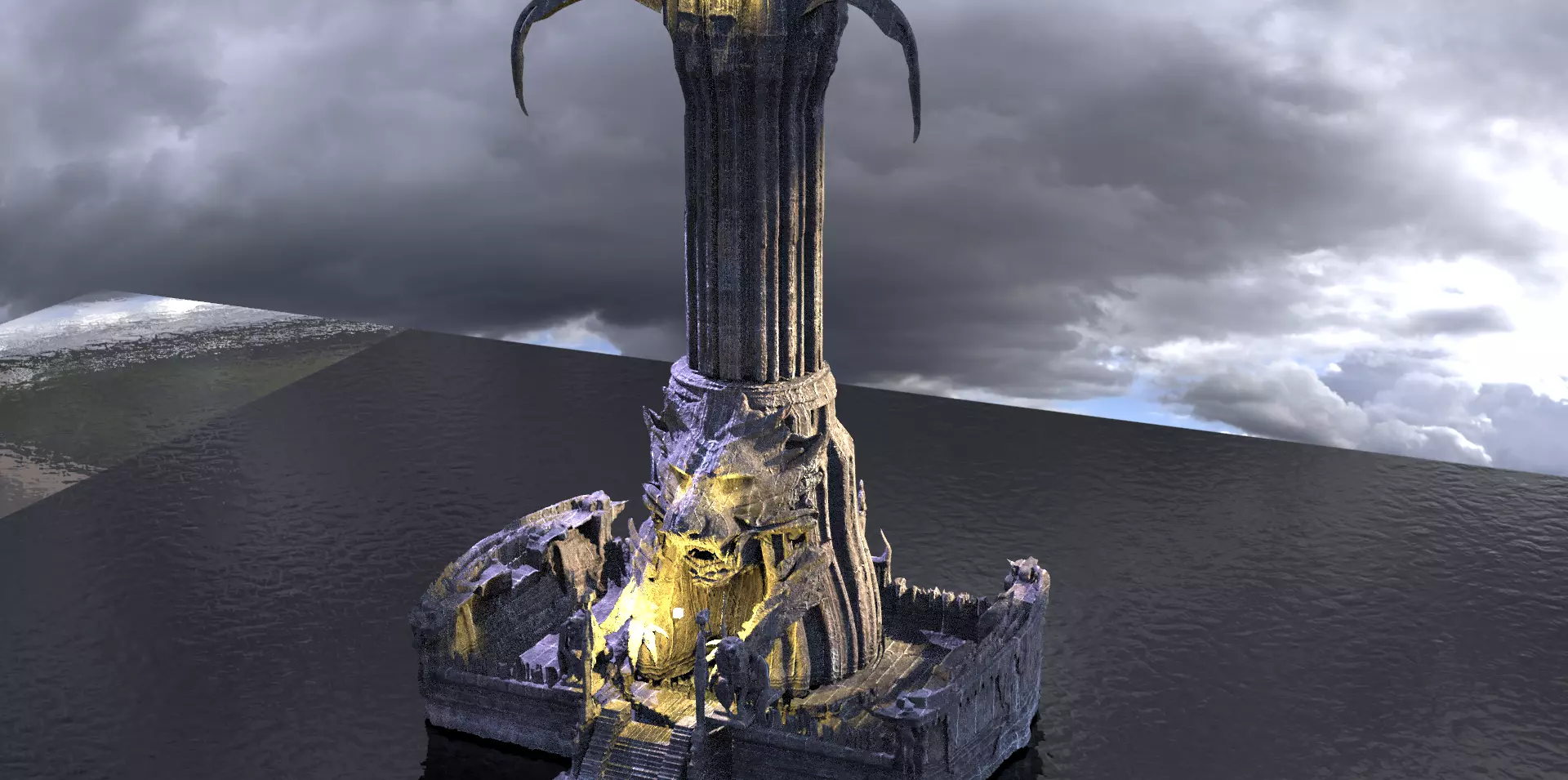 Jaguar Tower Monument Full  3D model_0