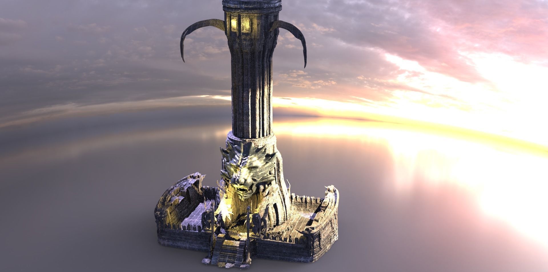 Jaguar Tower Monument Full  3D model_5