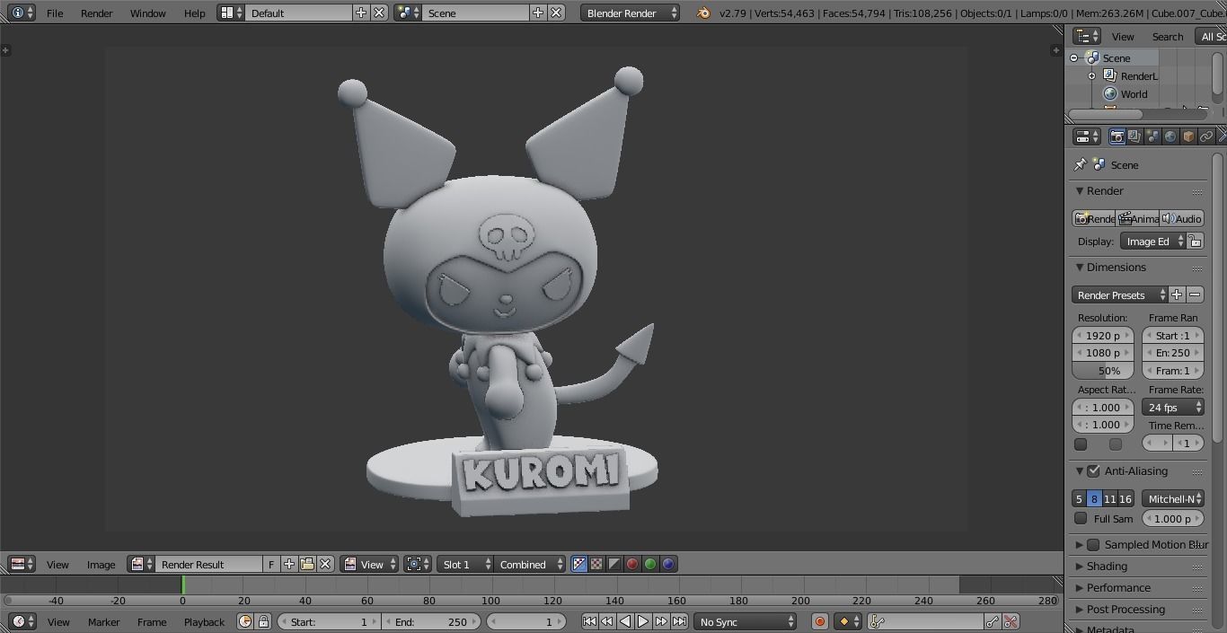 KUROMI - SANRIO 3D print model_1