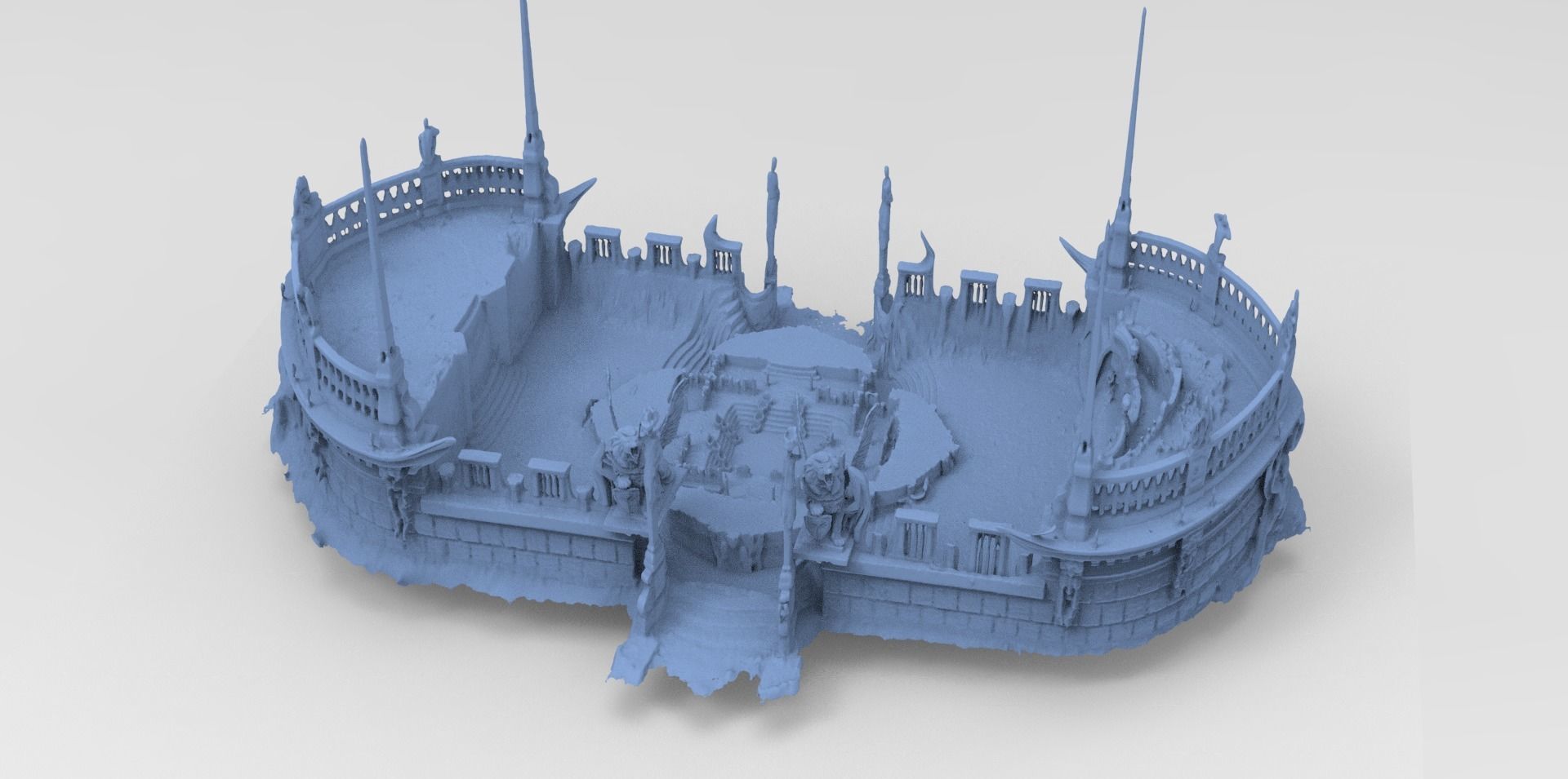 Lion walkways Stone walls 3D model_1