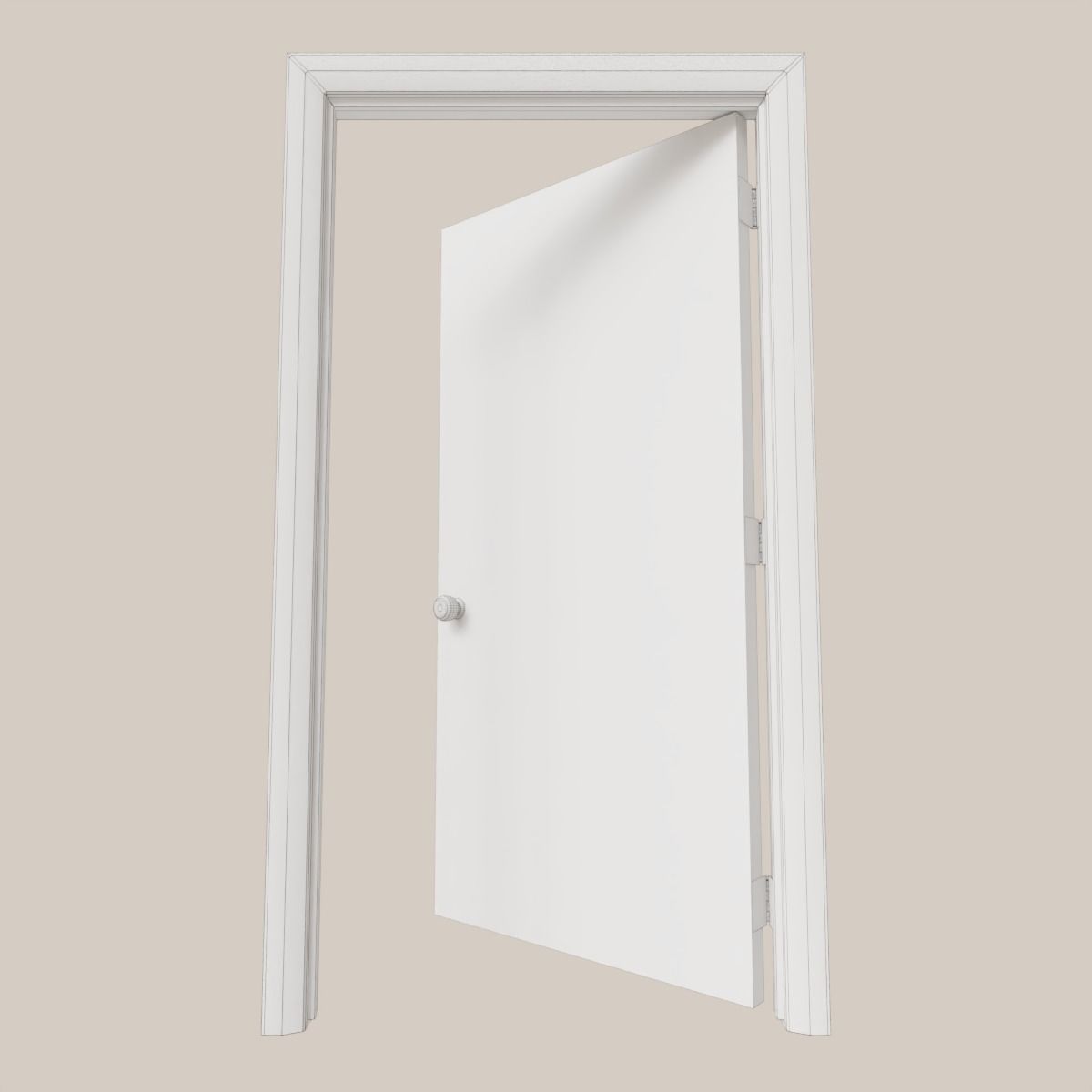 Basic Interior Door Low-poly 3D model_7