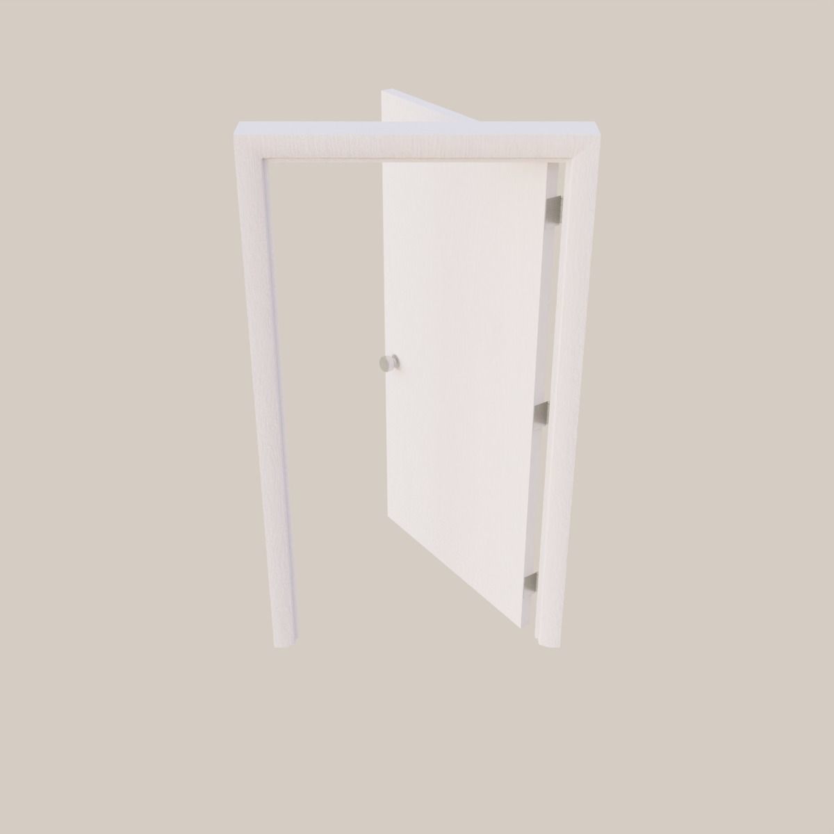 Basic Interior Door Low-poly 3D model_6
