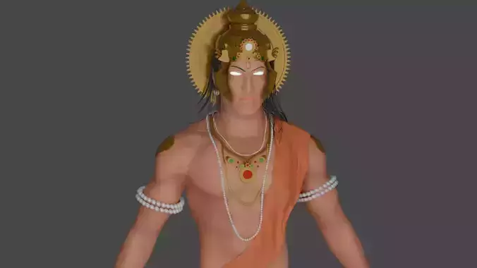 indian god - indradev Low-poly 3D model