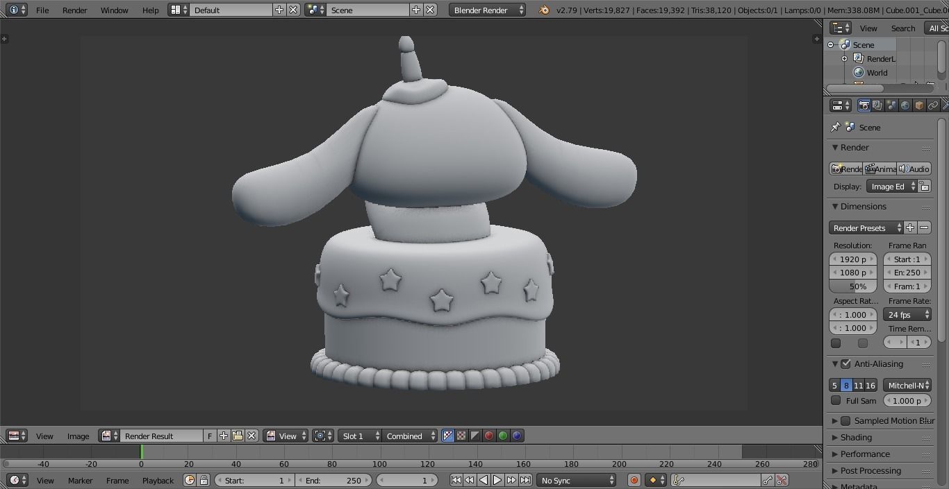 SANRIO - CINNAMOROLL CAKE 3D print model_1