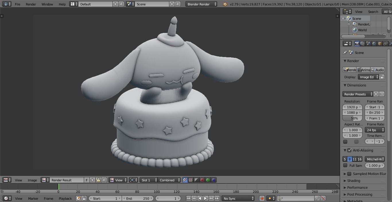 SANRIO - CINNAMOROLL CAKE 3D print model_4