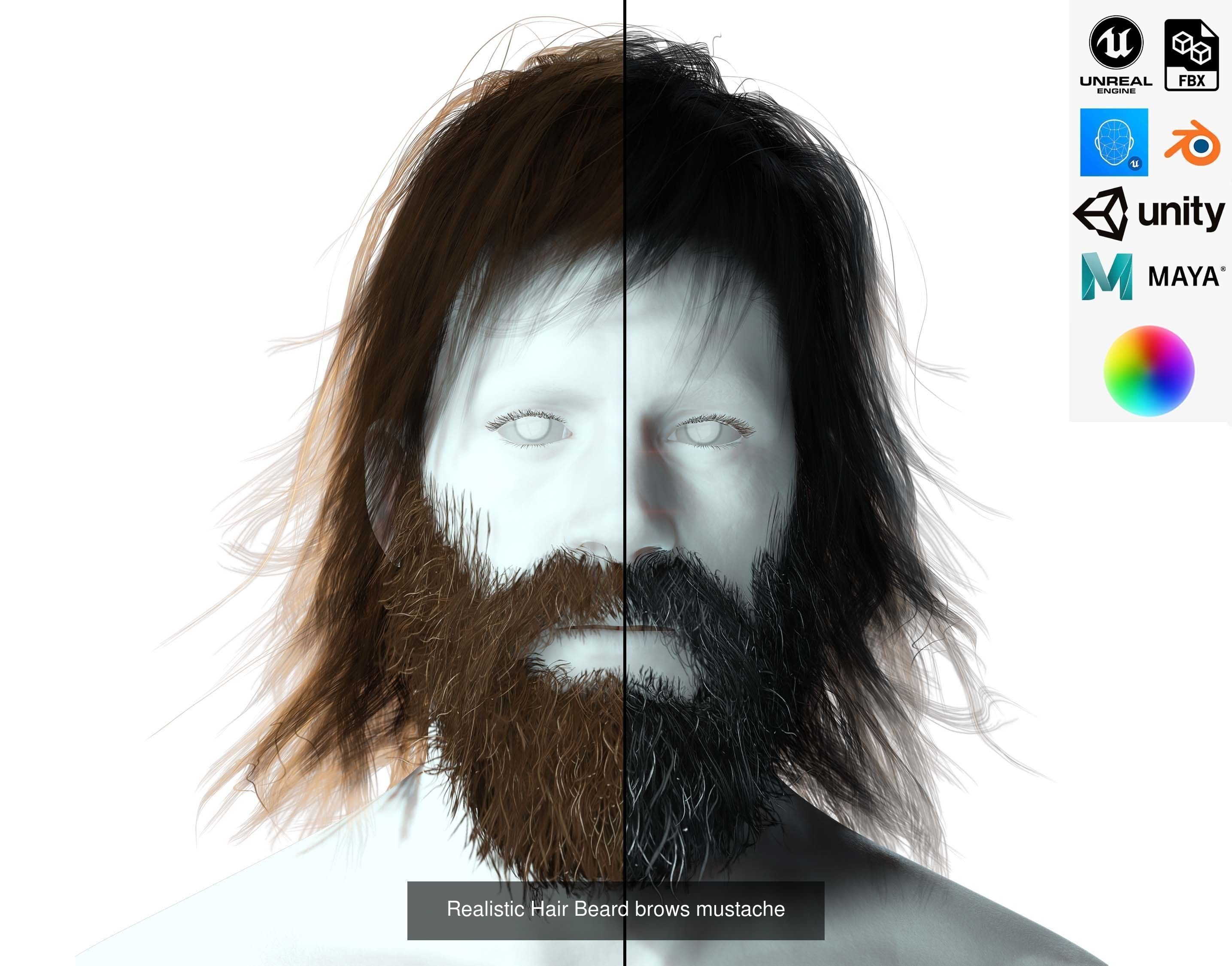 10 Male hair pack hair card Pack  2 3D Model Collection_2