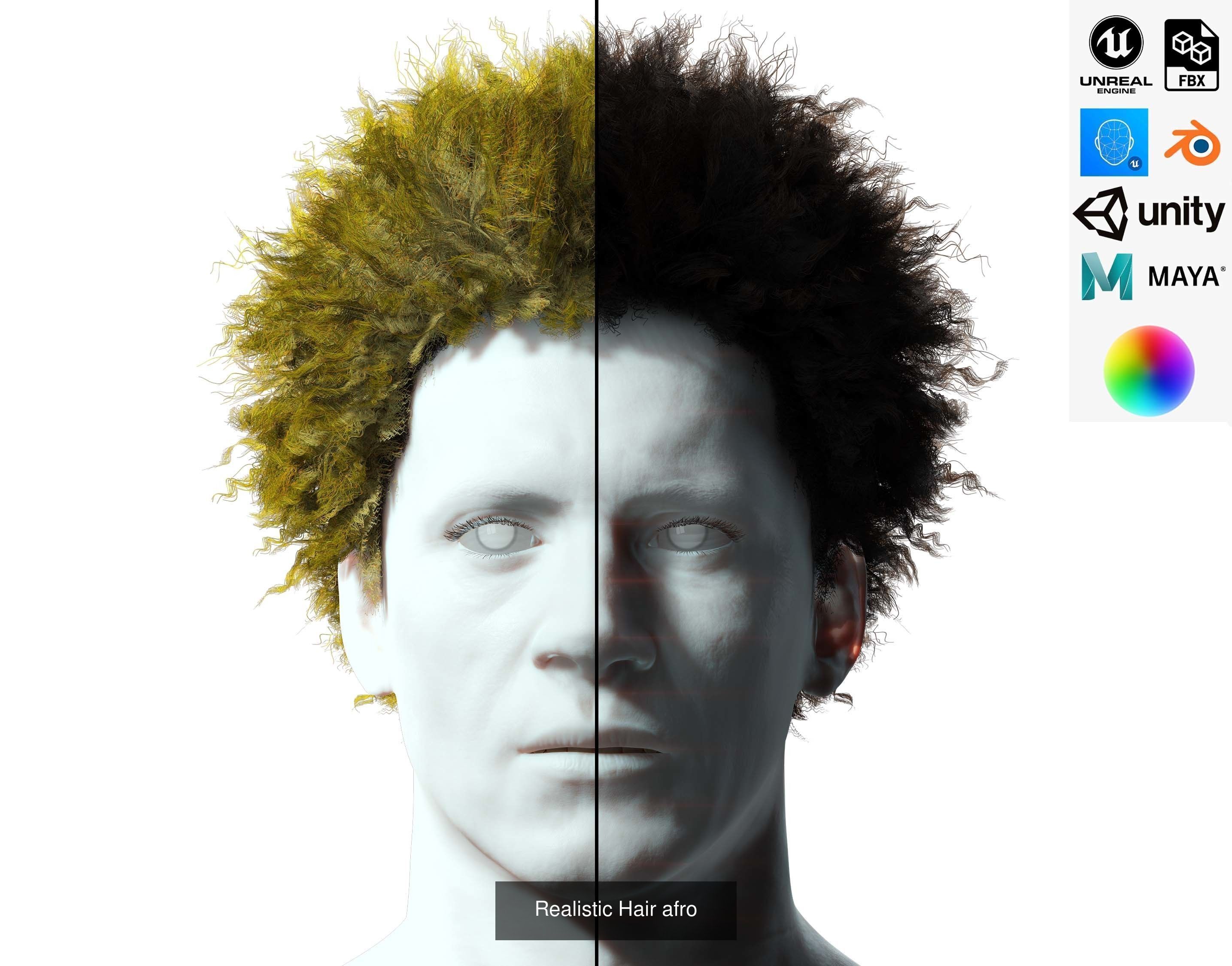 10 Male hair pack hair card Pack  2 3D Model Collection_3