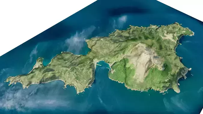 Kuchinoerabu volcanic Island full 3d model terrain 3D model