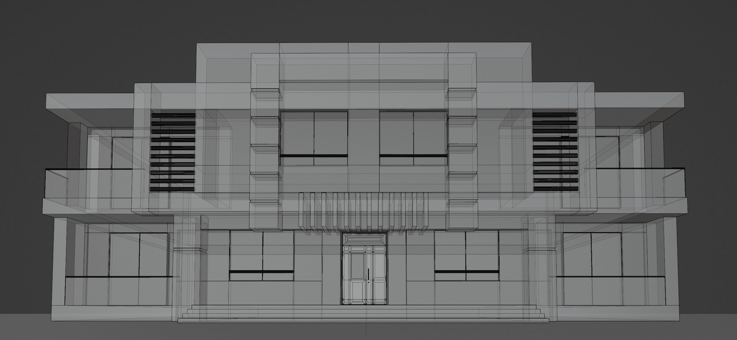 Modern Building N43 3D model_4