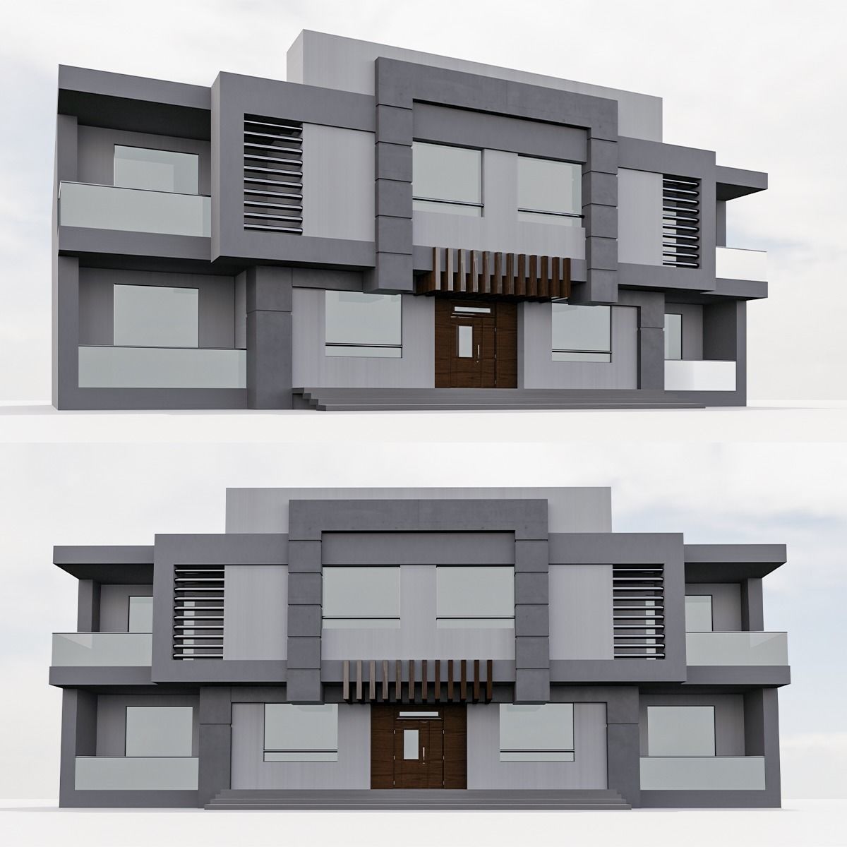 Modern Building N43 3D model_5