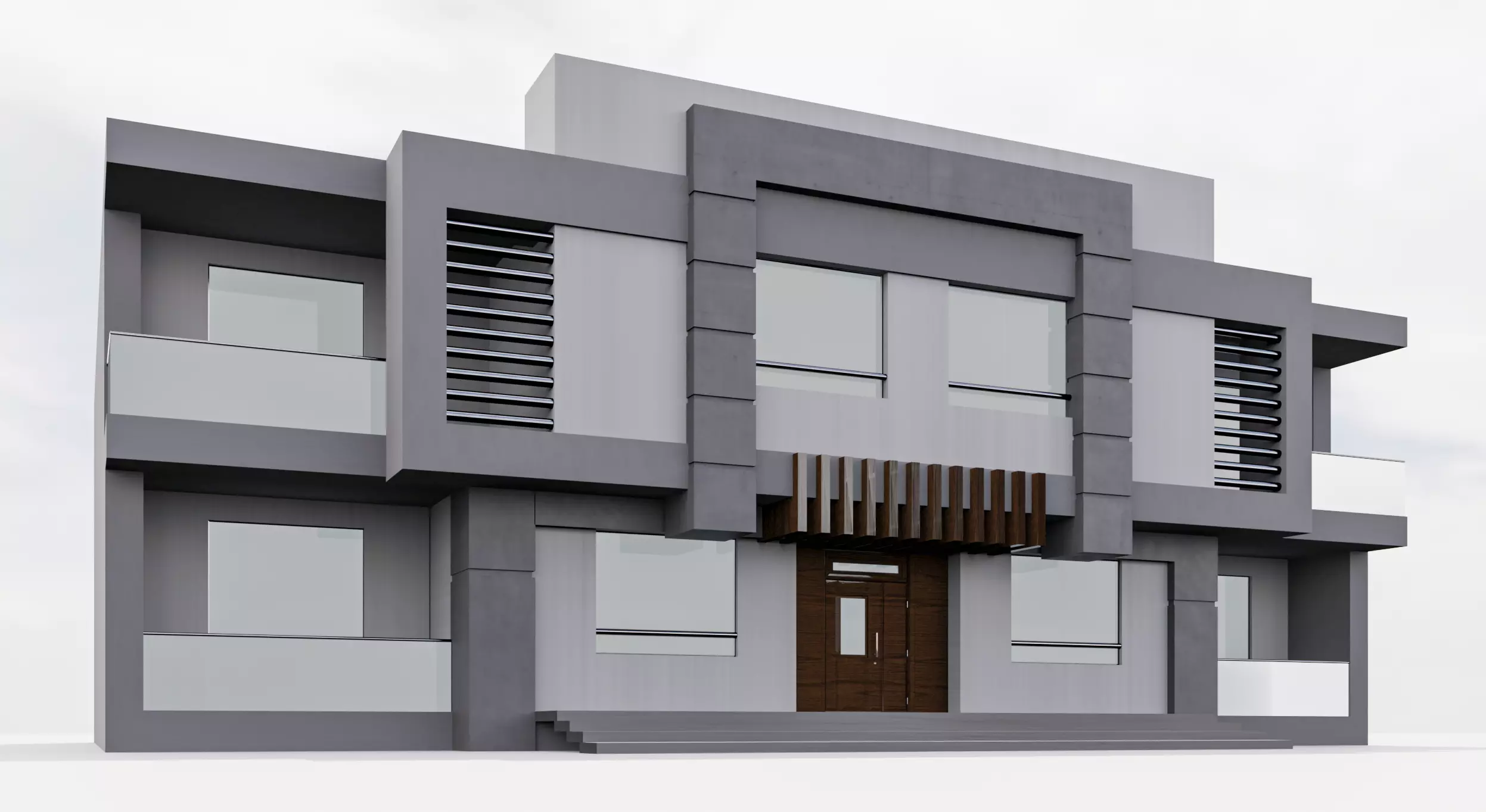 Modern Building N43 3D model_0