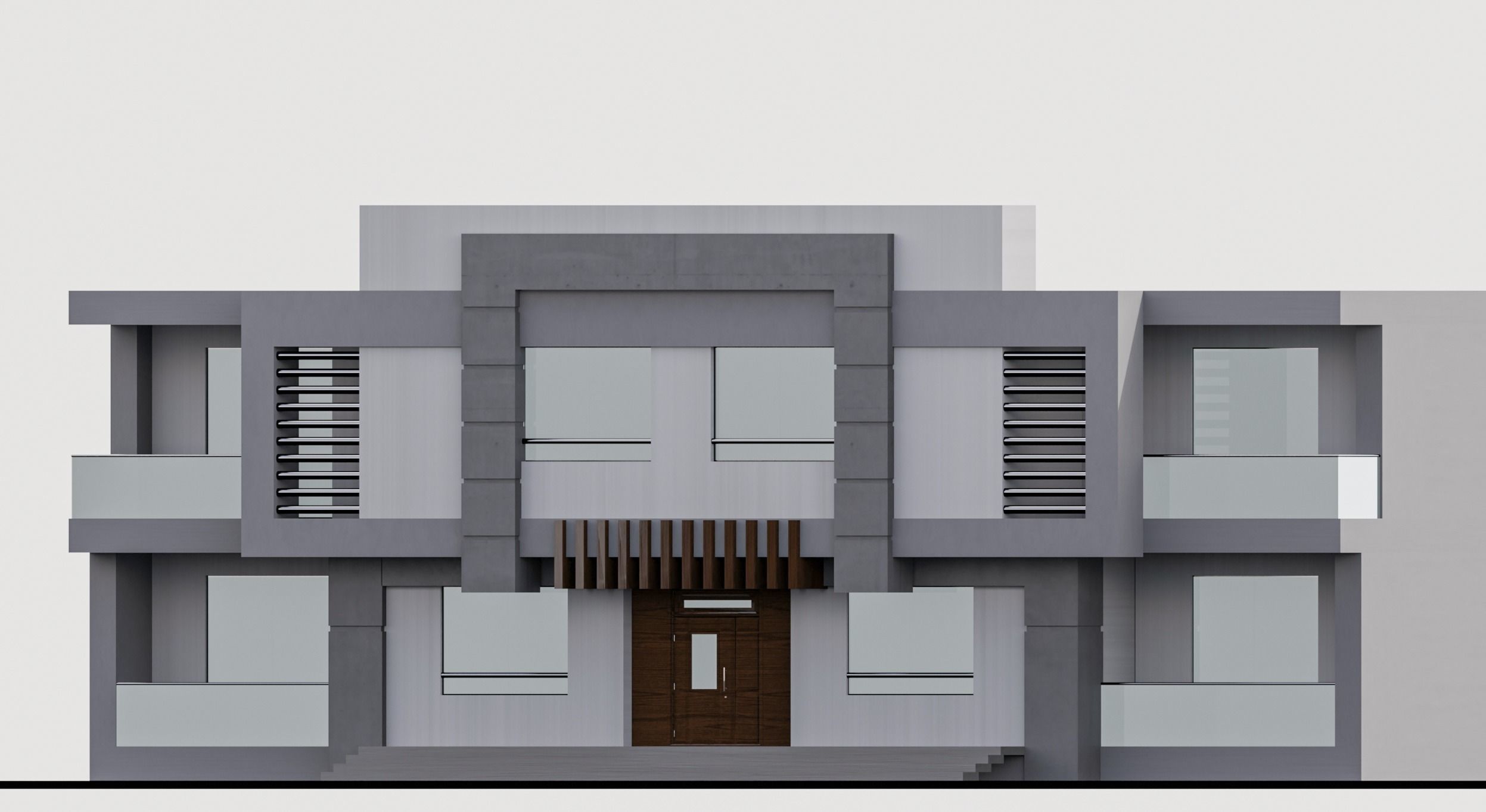 Modern Building N43 3D model_1