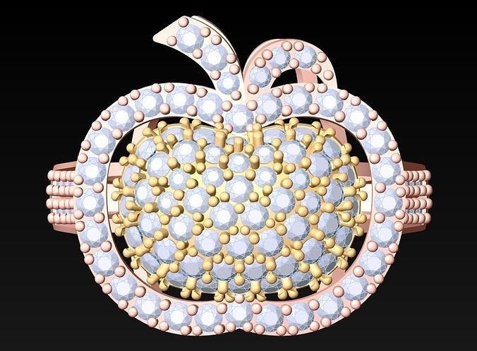 Apple Ring - Womens Rings - N2123 3D print model