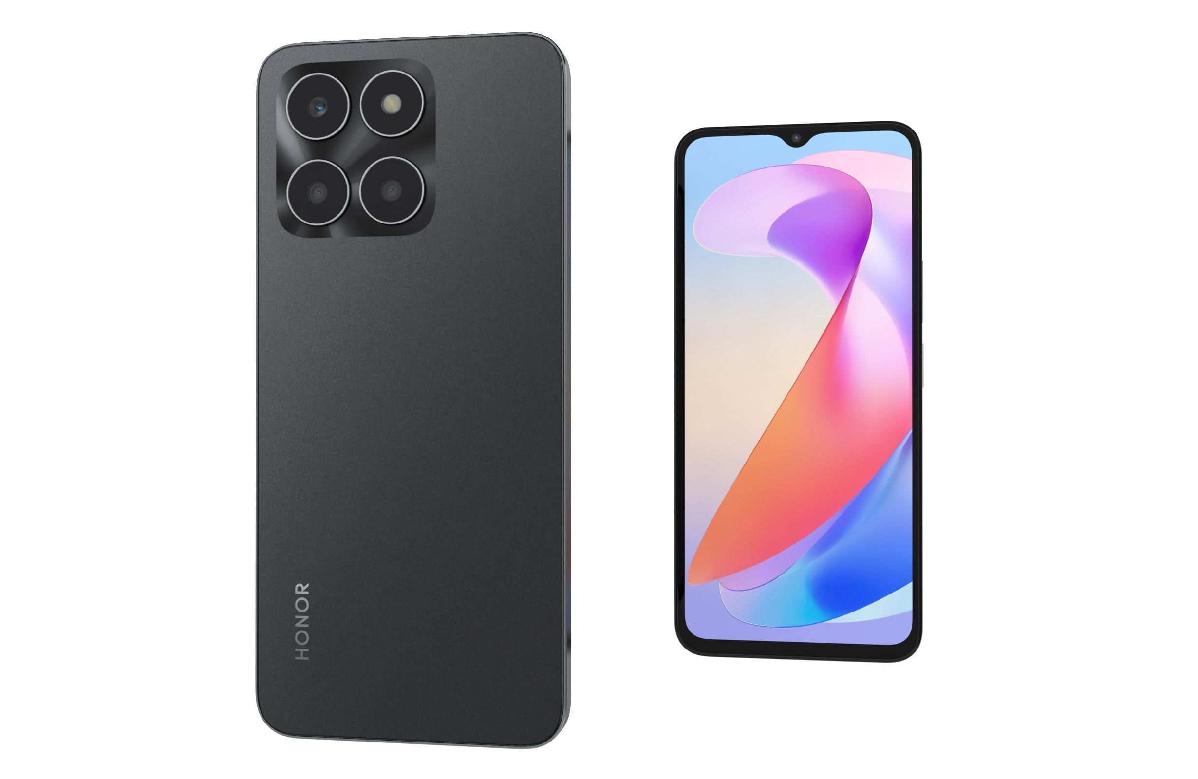 Honor X6a Black 3D model_7