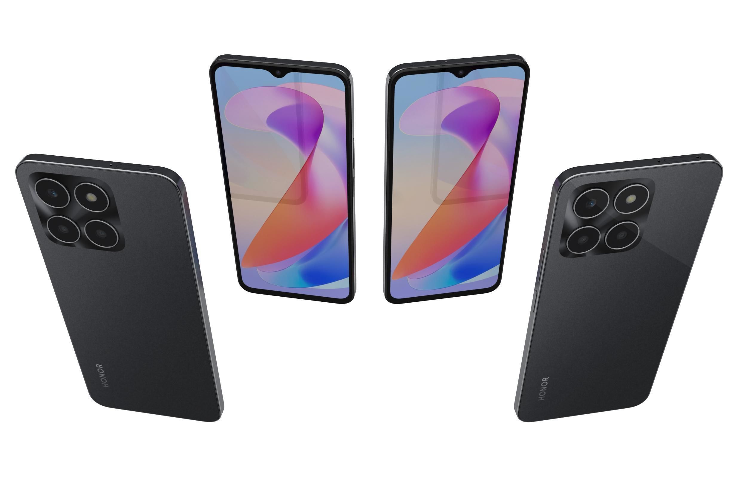 Honor X6a Black 3D model_4