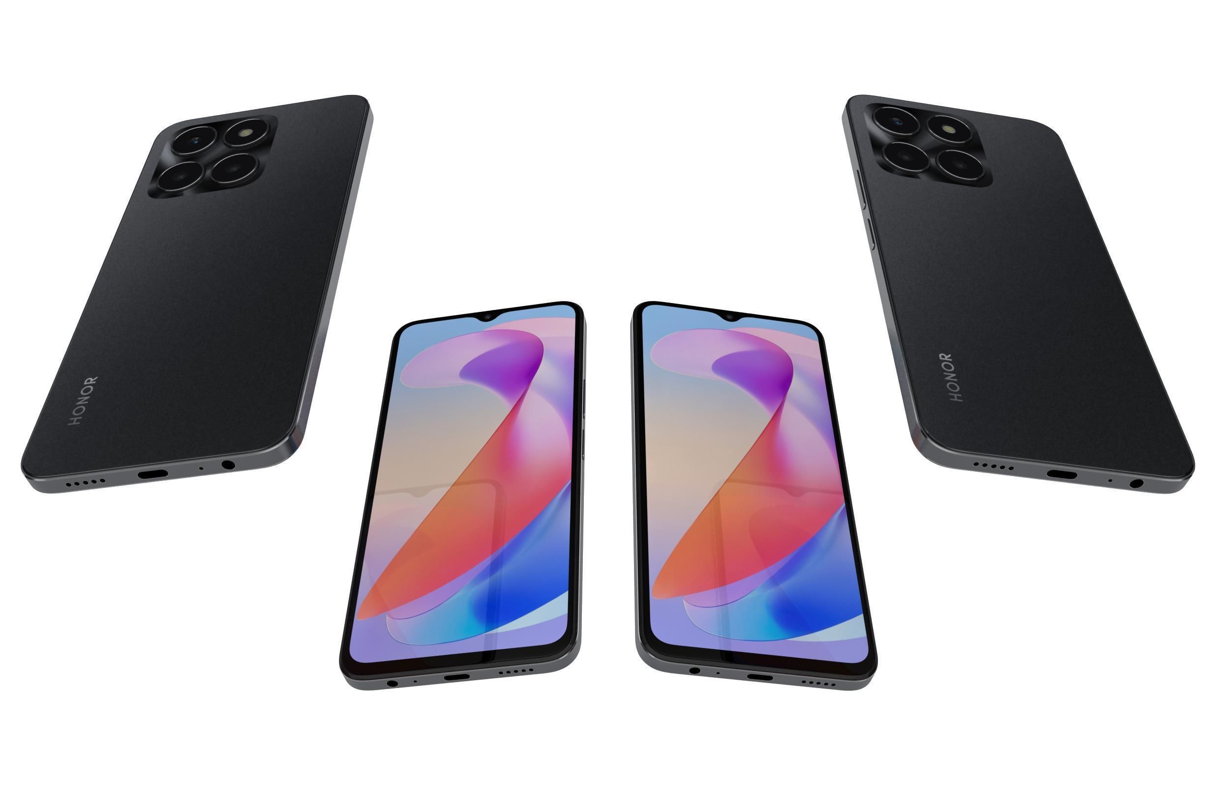 Honor X6a Black 3D model_5