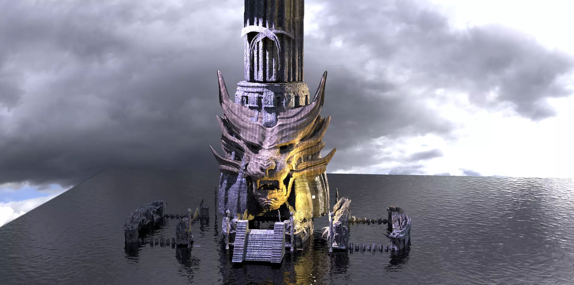 Tengu Beast Tower 3D model_0