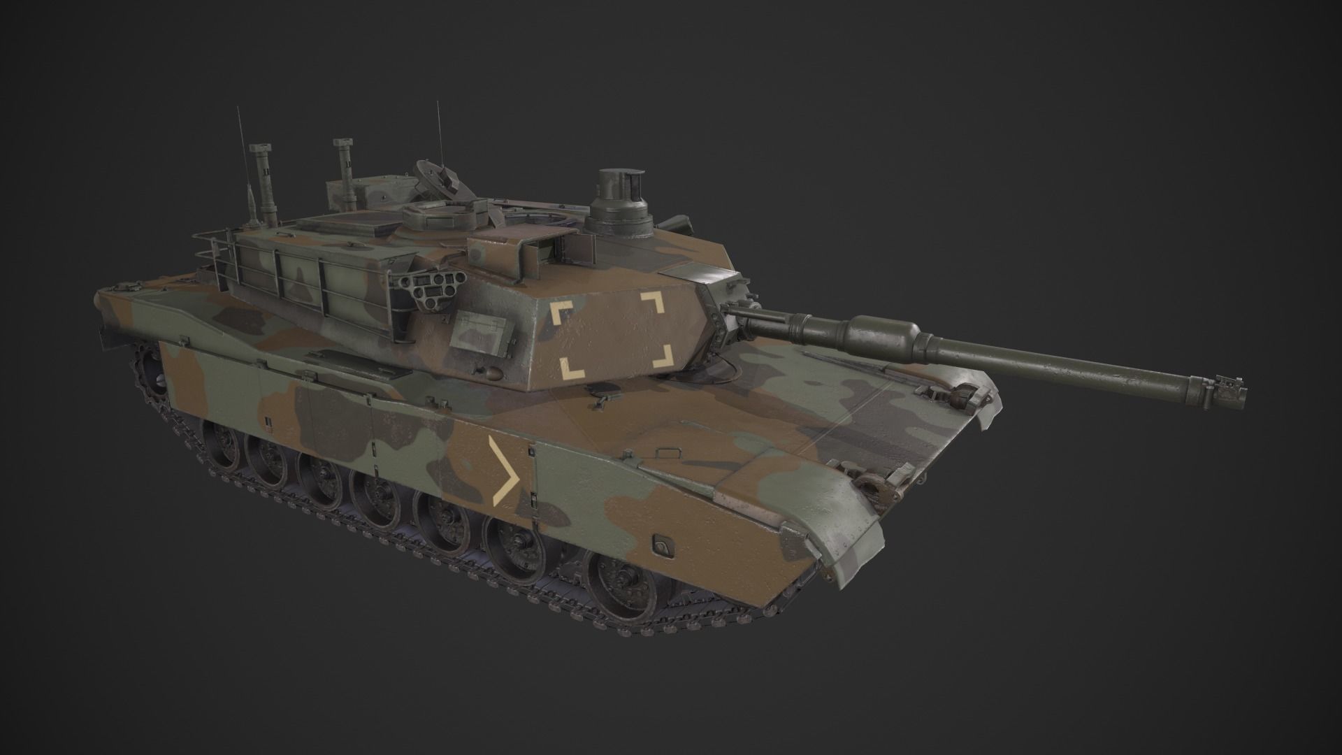 M1A2 Abrams Tank Low-poly 3D model_1