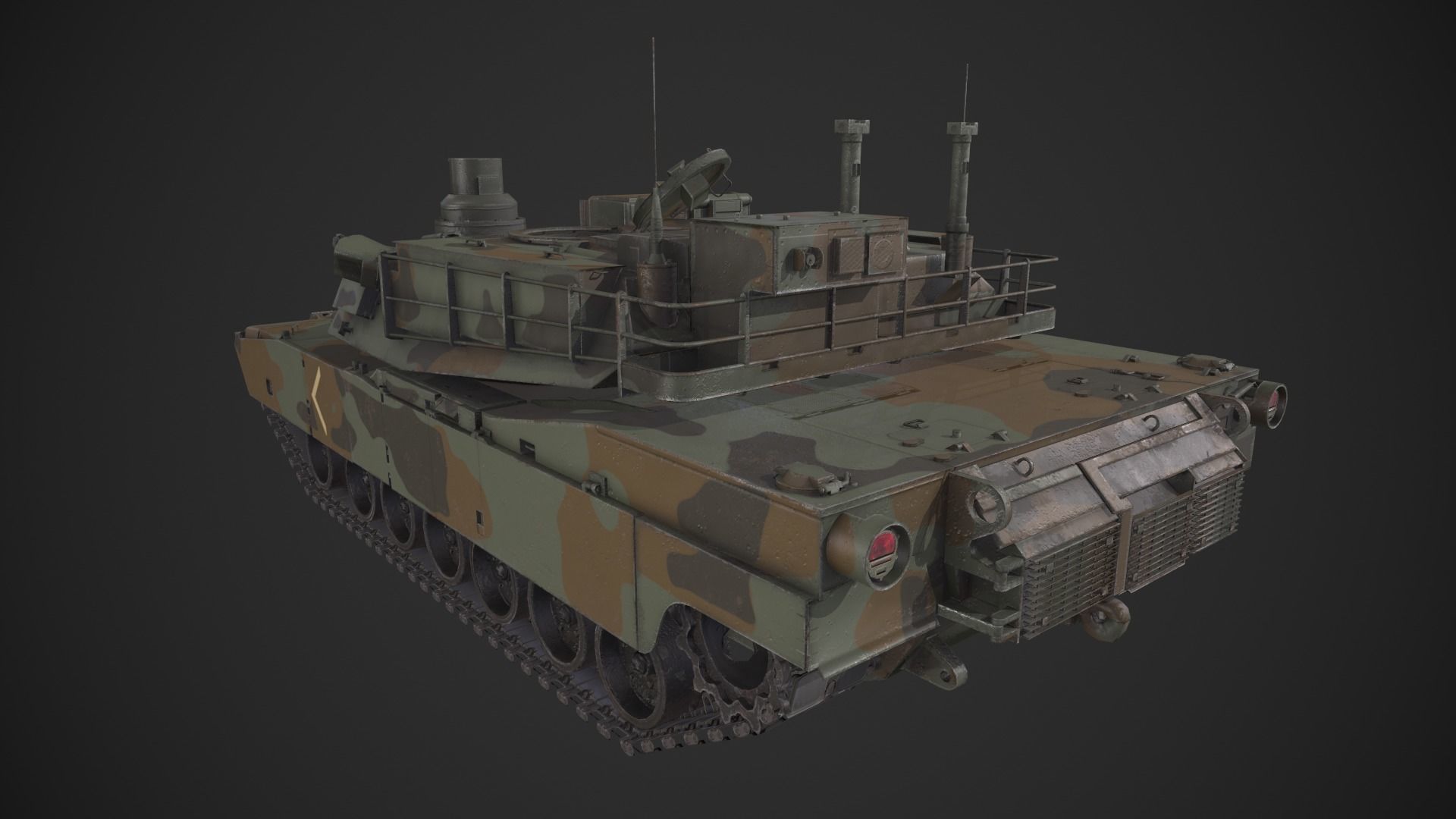 M1A2 Abrams Tank Low-poly 3D model_5