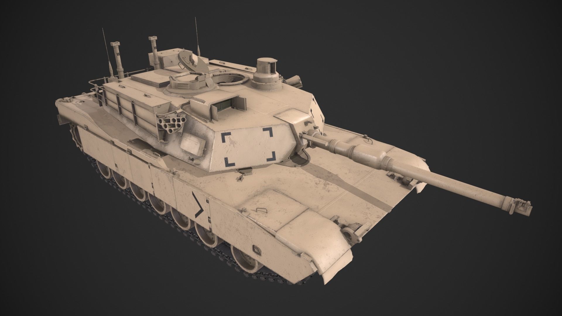 M1A2 Abrams Tank Low-poly 3D model_9
