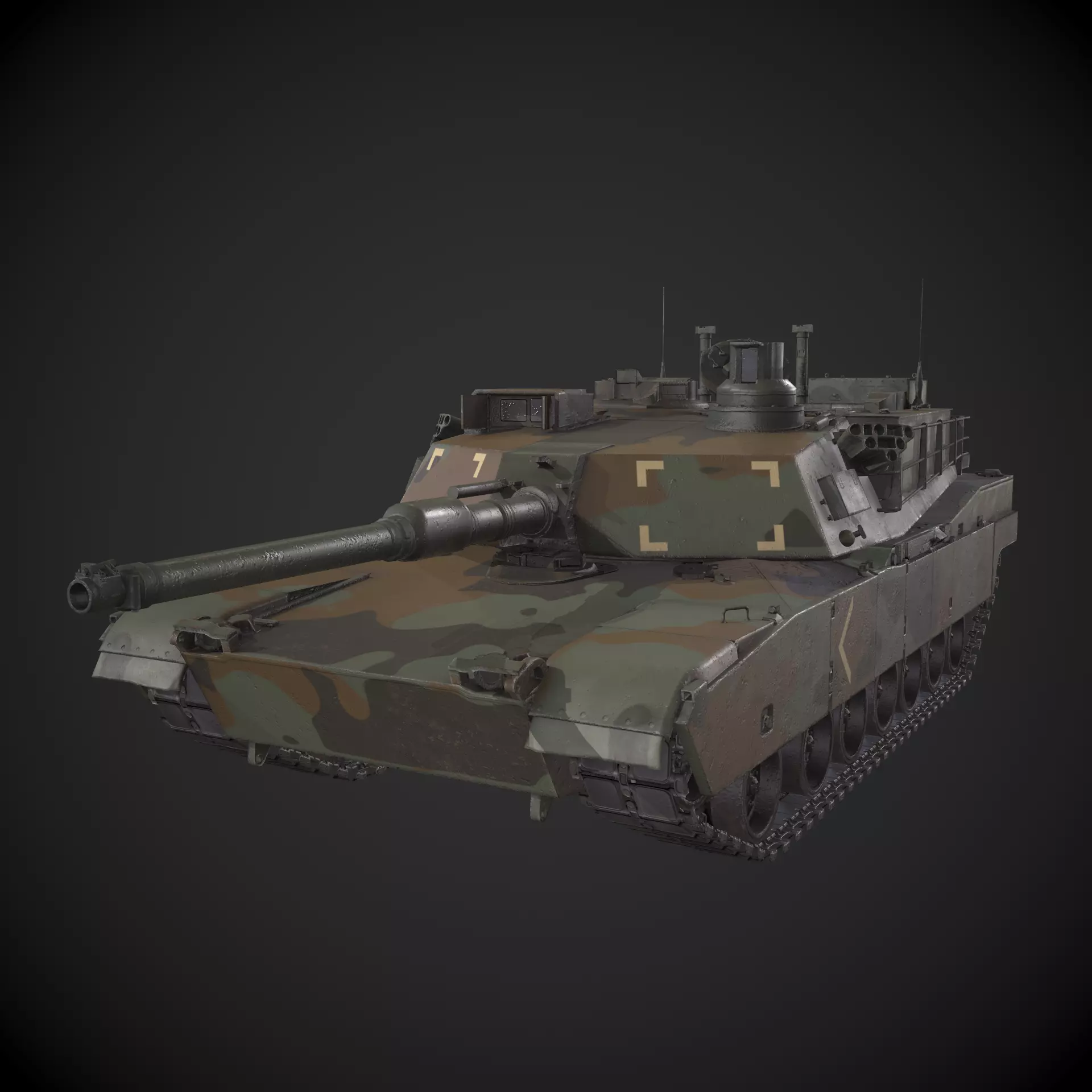 M1A2 Abrams Tank Low-poly 3D model_0