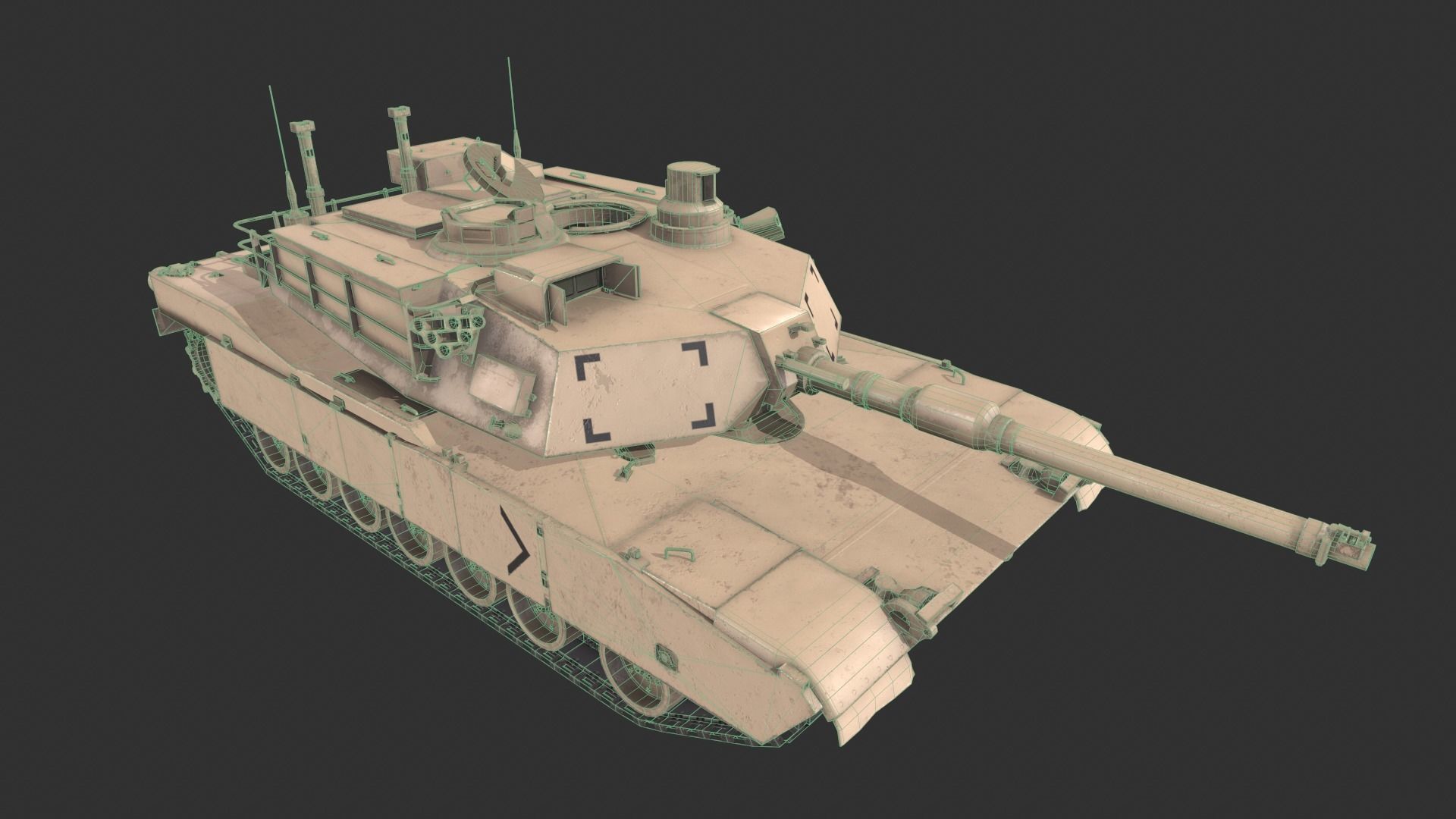 M1A2 Abrams Tank Low-poly 3D model_10