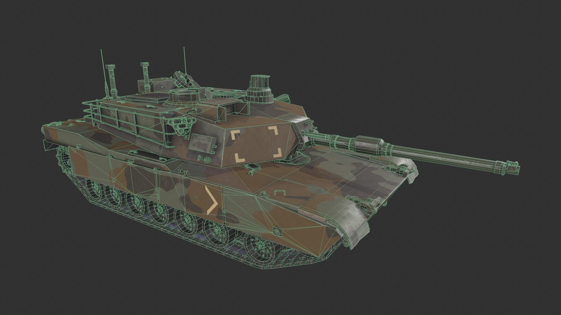 M1A2 Abrams Tank Low-poly 3D model_2