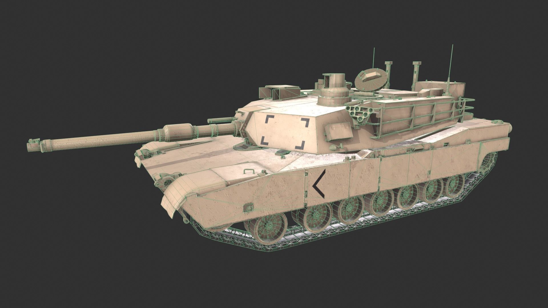 M1A2 Abrams Tank Low-poly 3D model_12