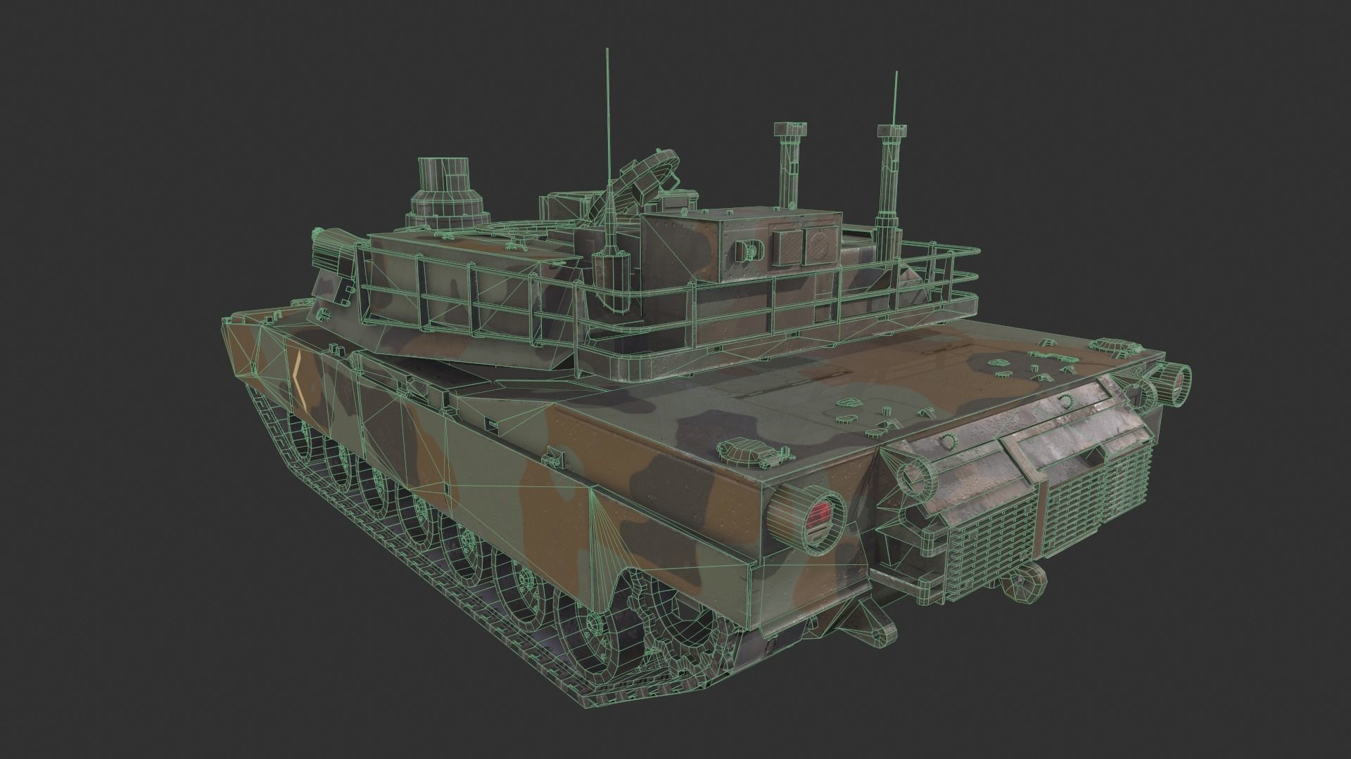 M1A2 Abrams Tank Low-poly 3D model_6