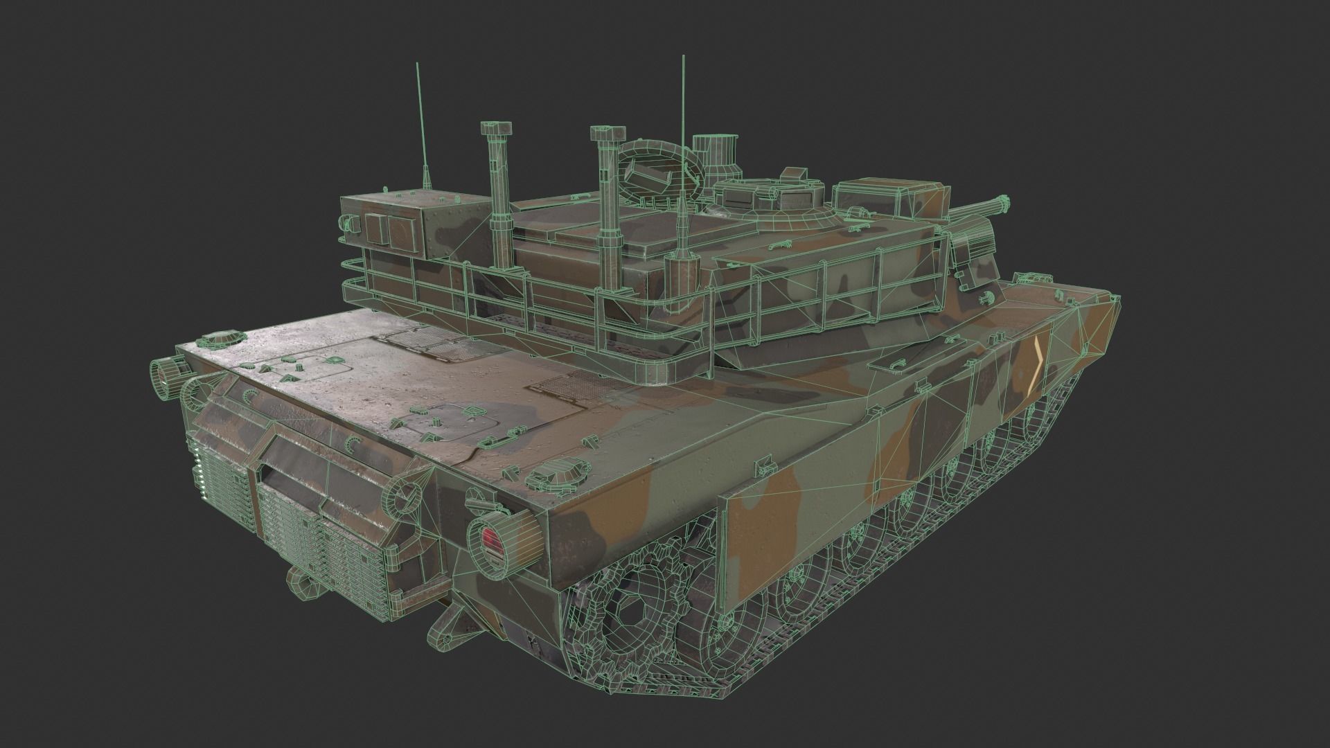 M1A2 Abrams Tank Low-poly 3D model_8