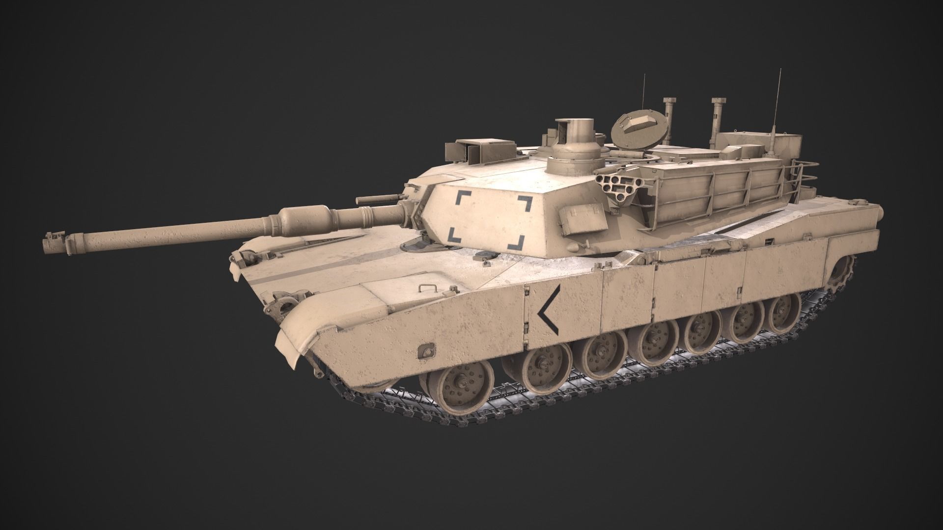 M1A2 Abrams Tank Low-poly 3D model_11