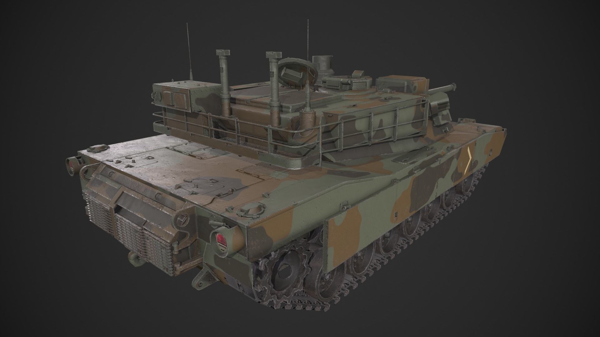 M1A2 Abrams Tank Low-poly 3D model_7