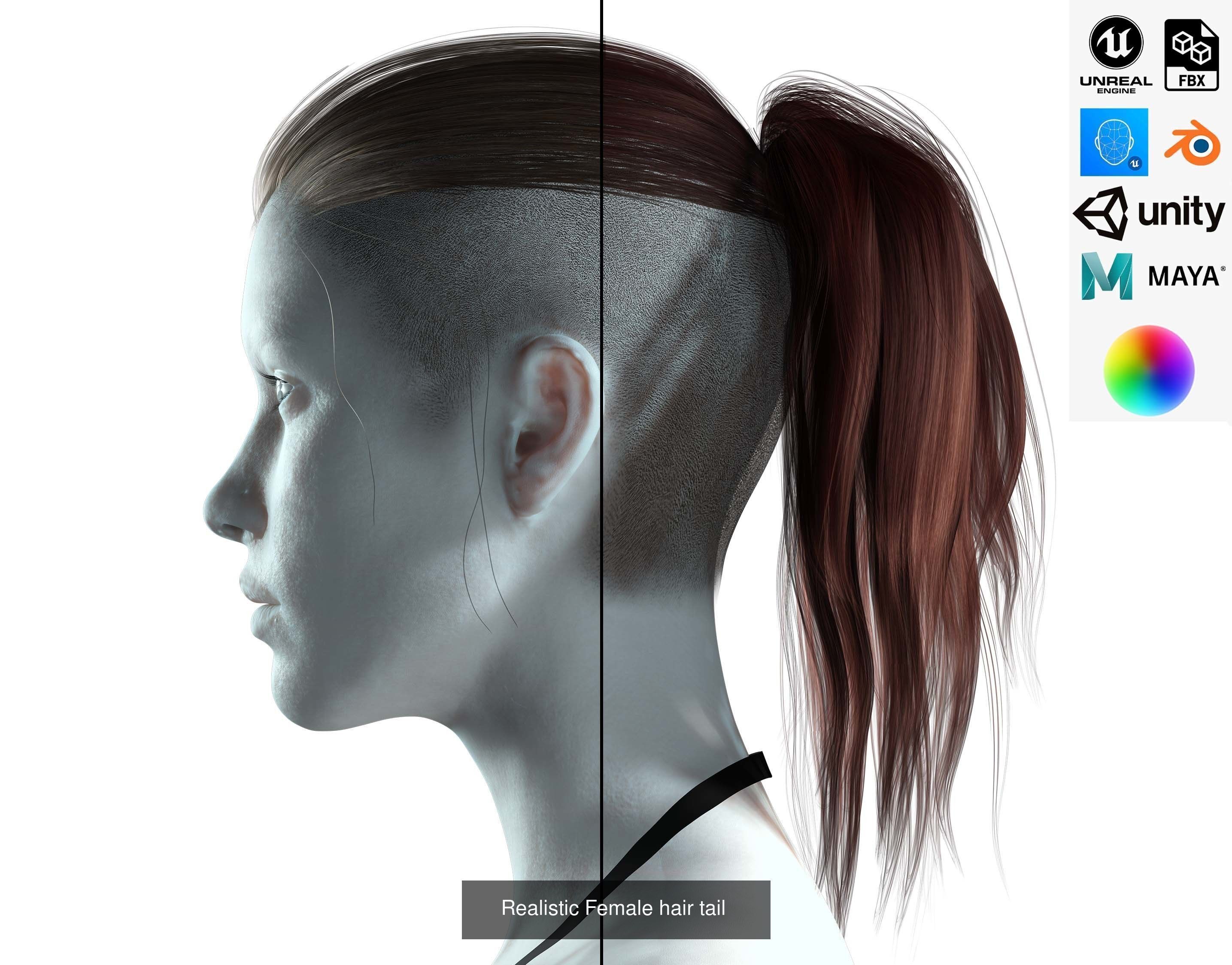 MEGA pack female hair card ready 3D Model Collection_31