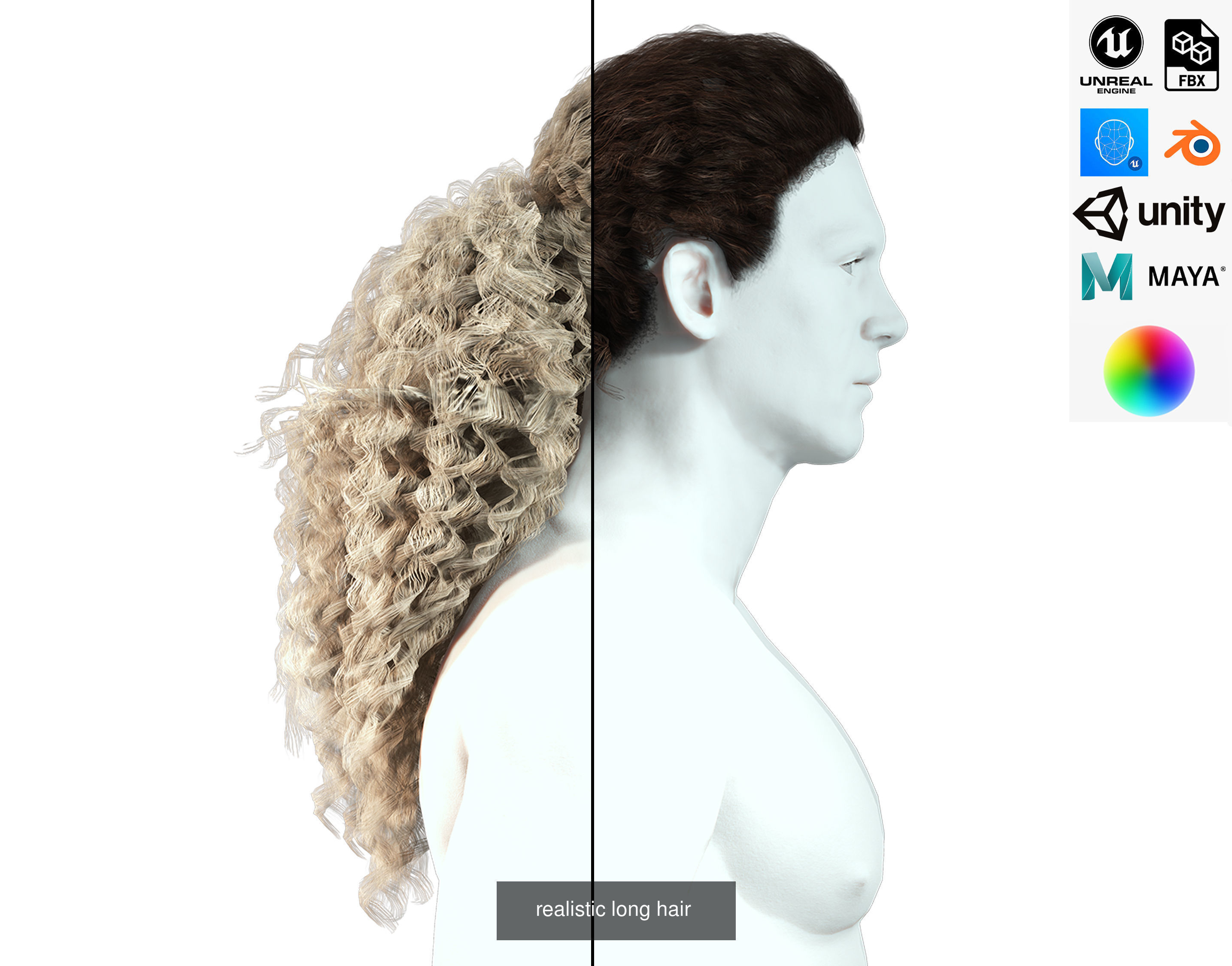 MEGA pack female hair card ready 3D Model Collection_40