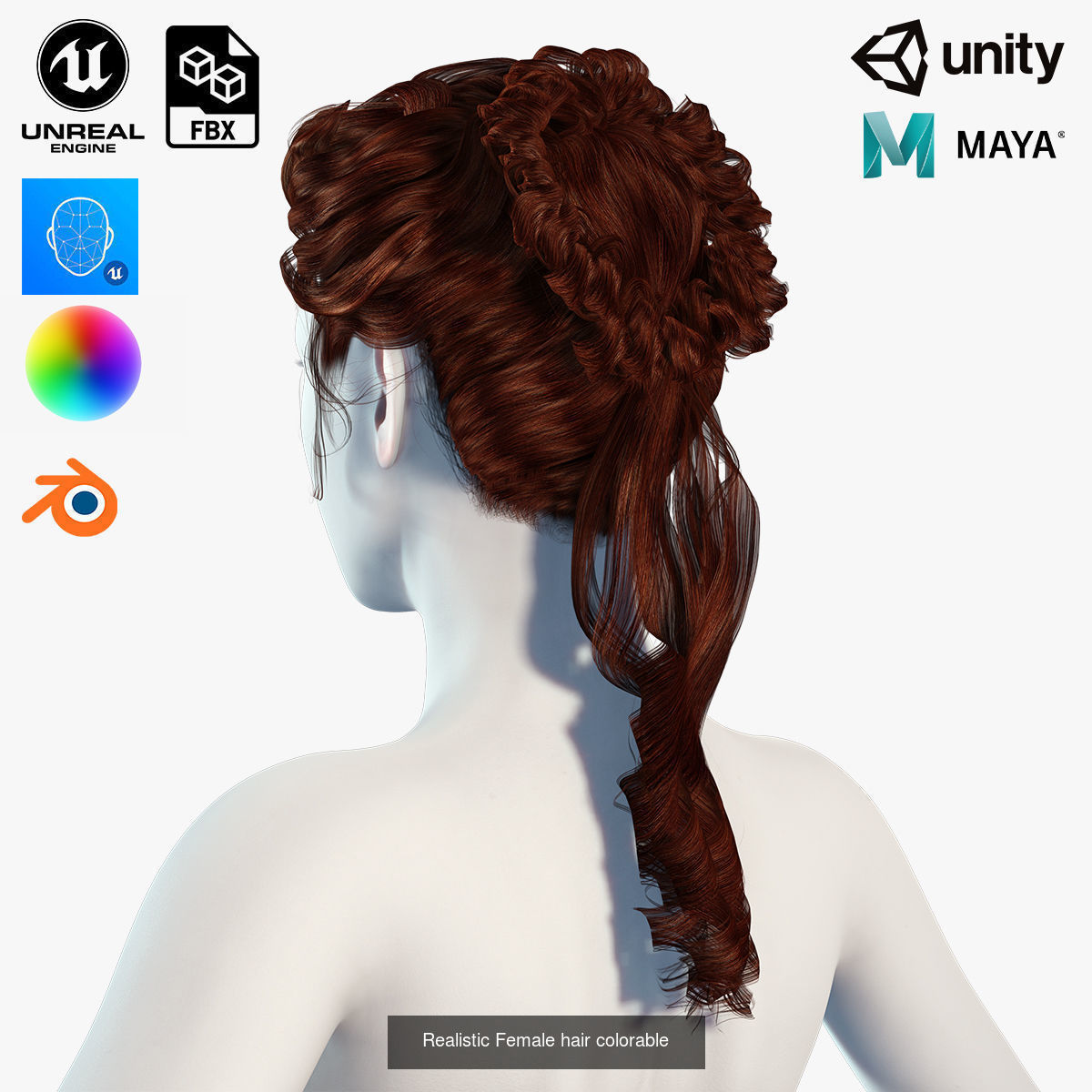 MEGA pack female hair card ready 3D Model Collection_6