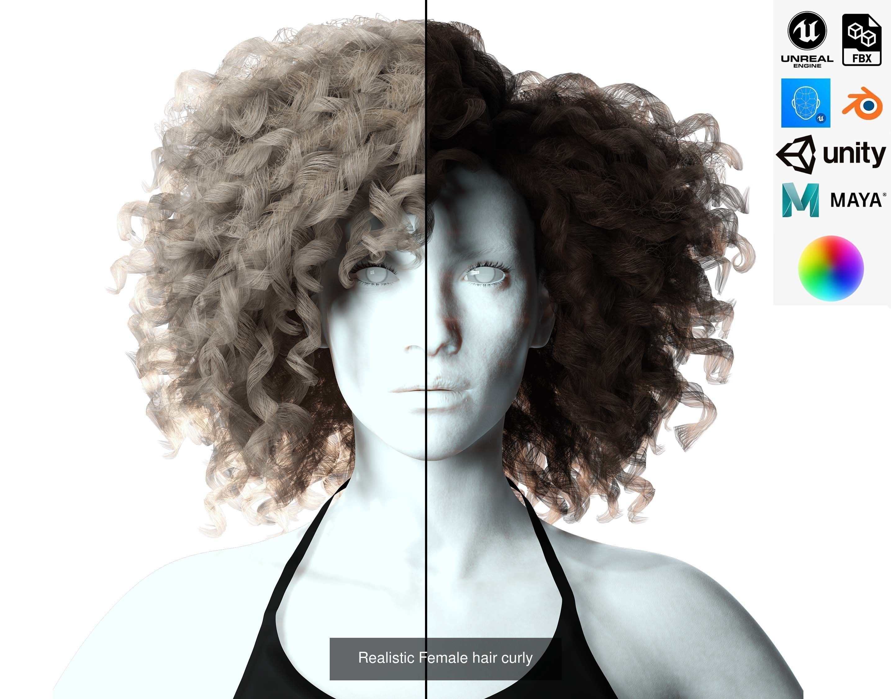 MEGA pack female hair card ready 3D Model Collection_30