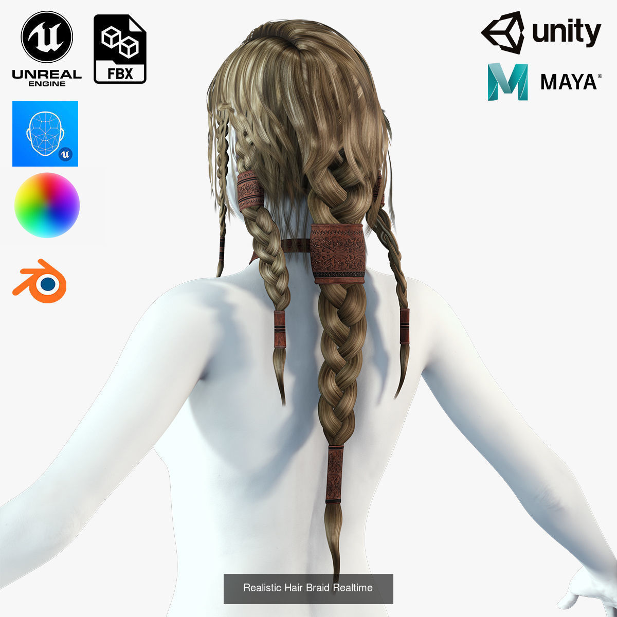 MEGA pack female hair card ready 3D Model Collection_5