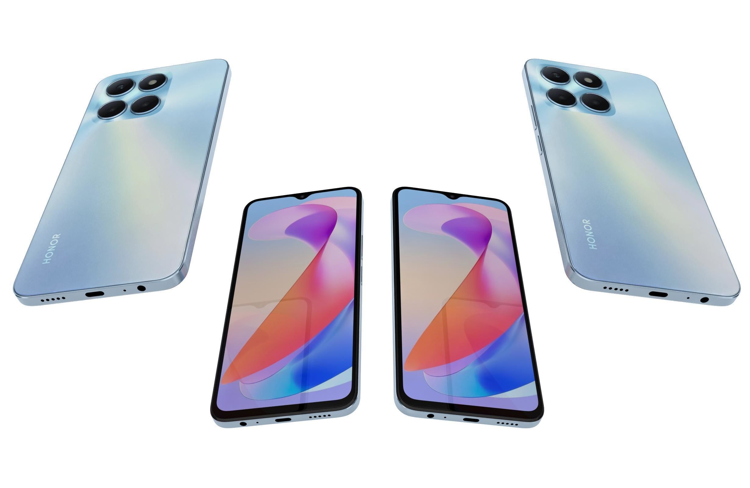 Honor X6a Blue 3D model_5