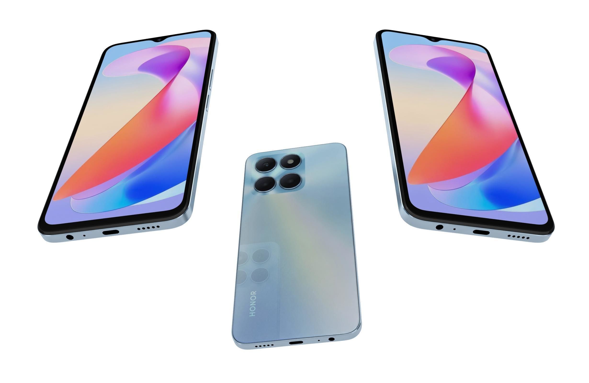 Honor X6a Blue 3D model_2