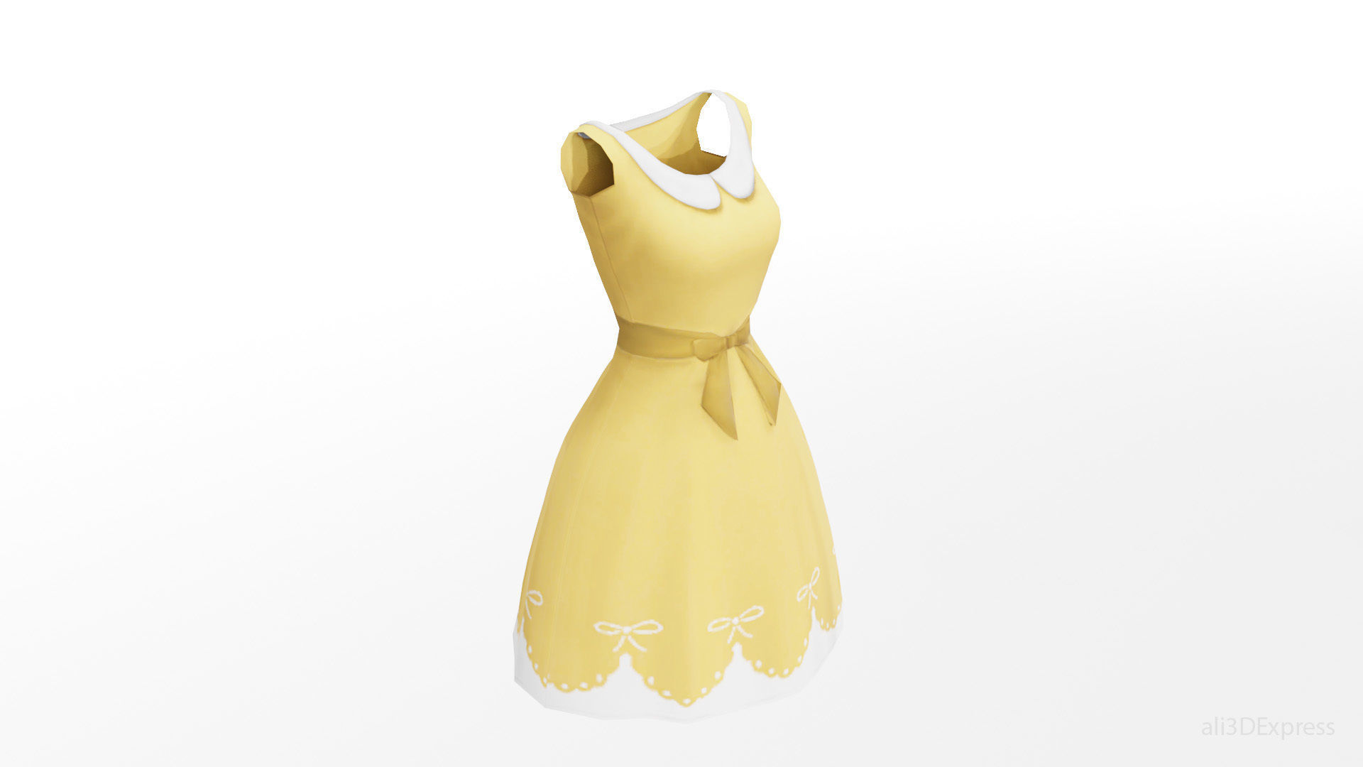 Spring summer female Maxi dress Collection 3D model_17